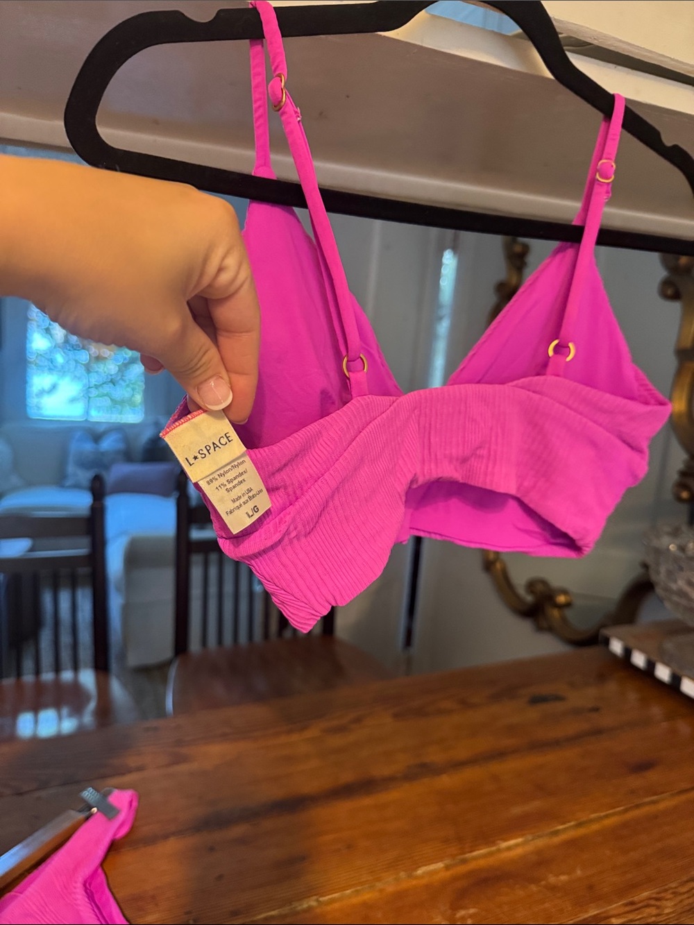 l*space Hot Pink Ribbed Bikini Set - Picture 3 of 4